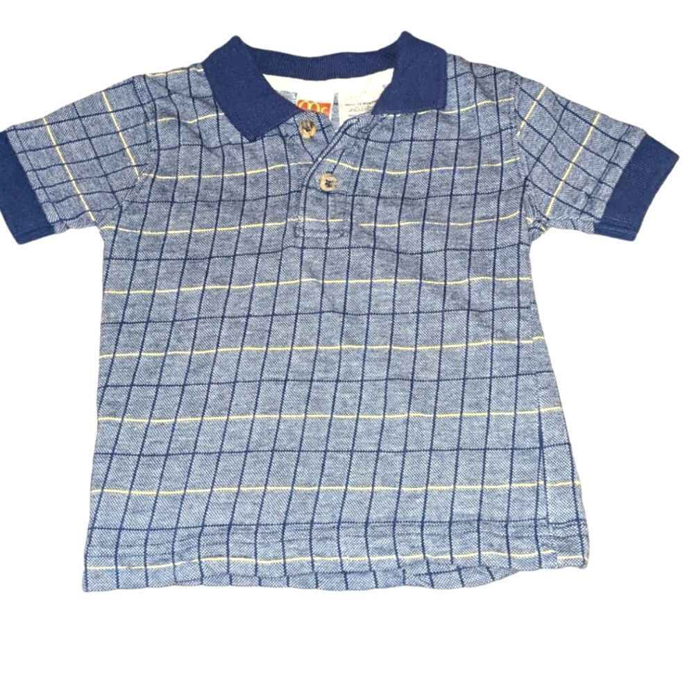 McKids Y2K vintage‎ blue striped polo shirt size 12 months